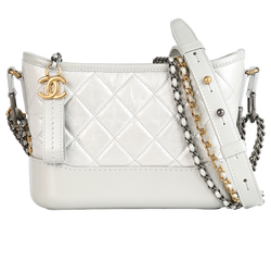 Small Gabrielle Crossbody, Quilted Calfskin, Silver, B/DB/AC, 3*